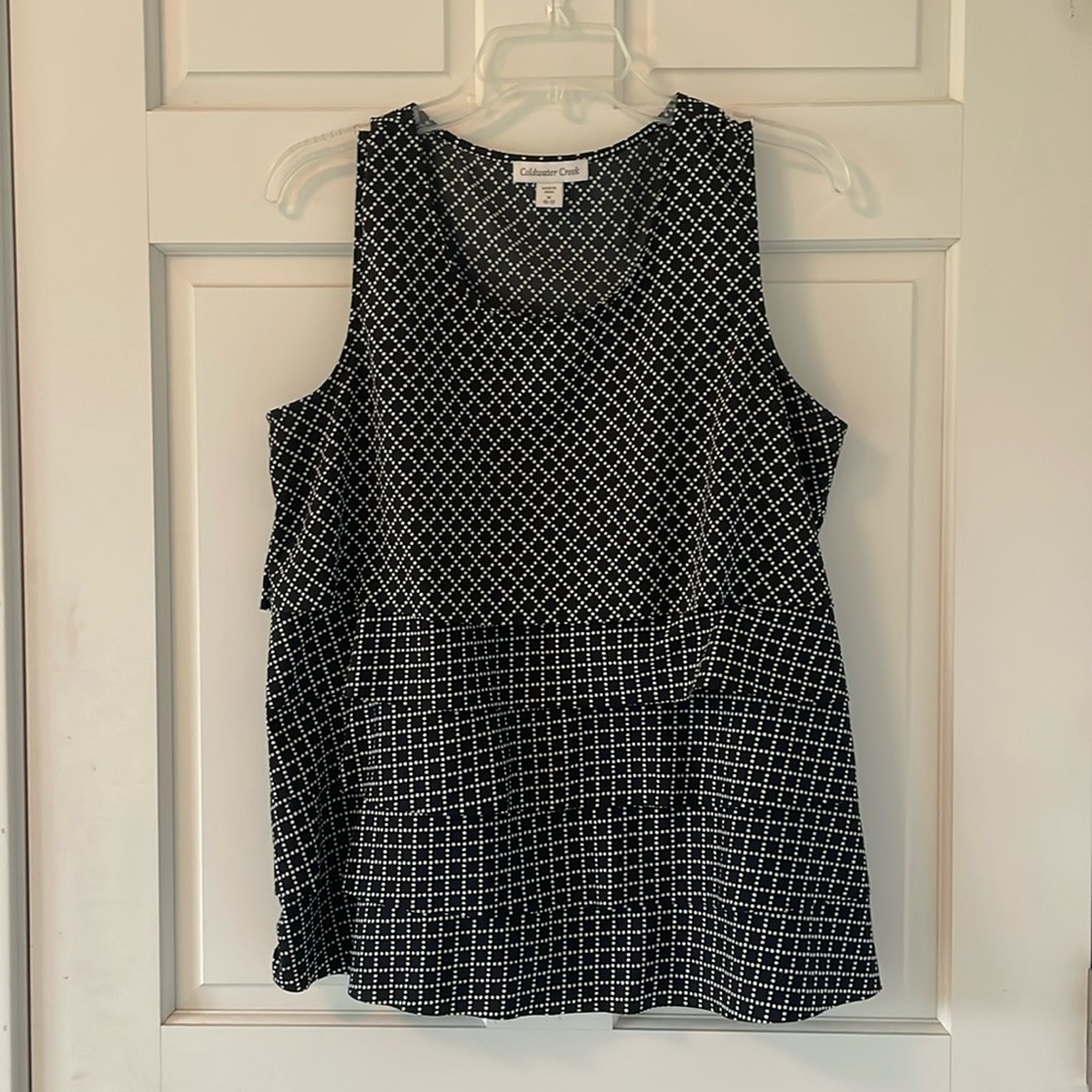 Coldwater Creek Medium Sleeveless Layered Blouse - Lightweight and Fun!
